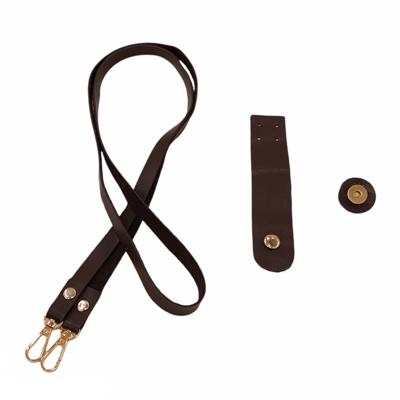 Kahverengi Örme Telefon Kabı Sapı ve Mıknatıslı Kapama Seti - 120 cm