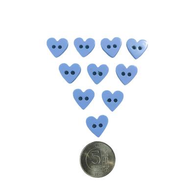 Model 43 Bebe Mavi Kalp Amigurumi Düğmesi - 10 Adet