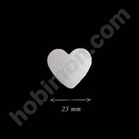 Gümüş Ahşap Kalp Boncuk - 25mm