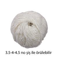 İH5221 - 220 gr. (1 Adet) Tiftik ince krem rengi İhraç Fazlası İp