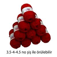 İH5260 - 500 gr. (10 Adet) Nako outlet kırmızı İhraç Fazlası İp