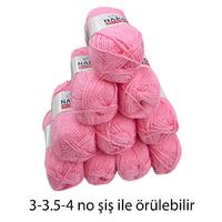 İH5265 - 515 gr. (10 Adet) Nako outlet pembe İhraç Fazlası İp